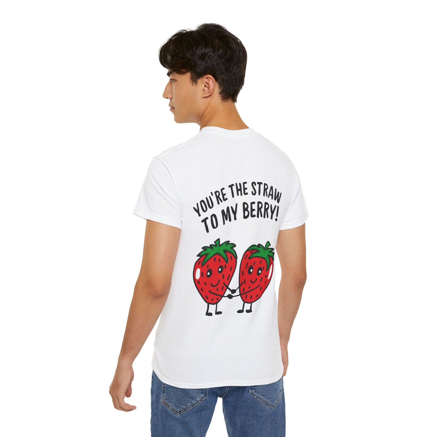 Fun Strawberry Graphic Tee - You're the Straw to my Berry!