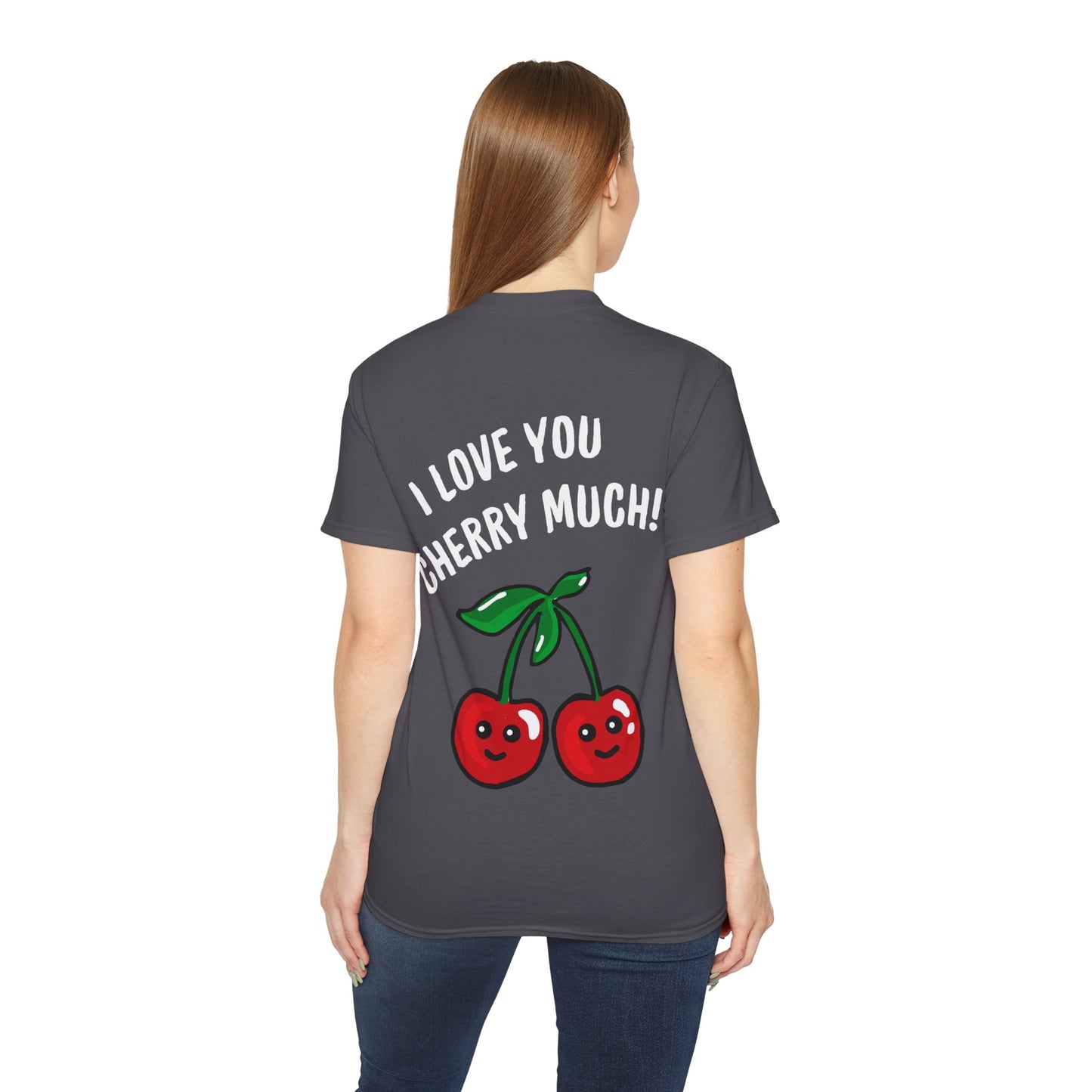 Fun Cherry Graphic Tee - I Love you Cherry Much!